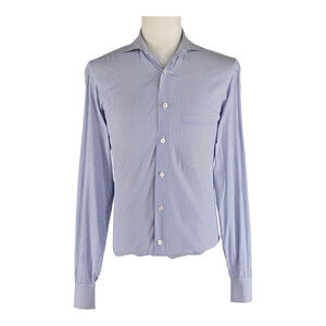 Quiet Luxury Kiton Napoli Dress Shirt Men’s 42 L Blue Stripe Cotton Italy Office
